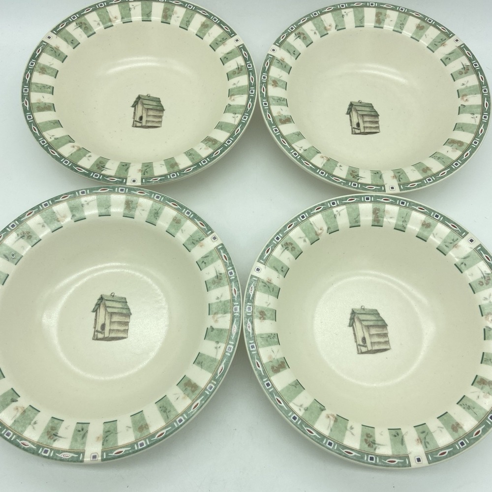 Pfaltzgraff Naturewood Deep Rimmed Soup Cereal Bowls 7 1/4"  Set Of 4‎